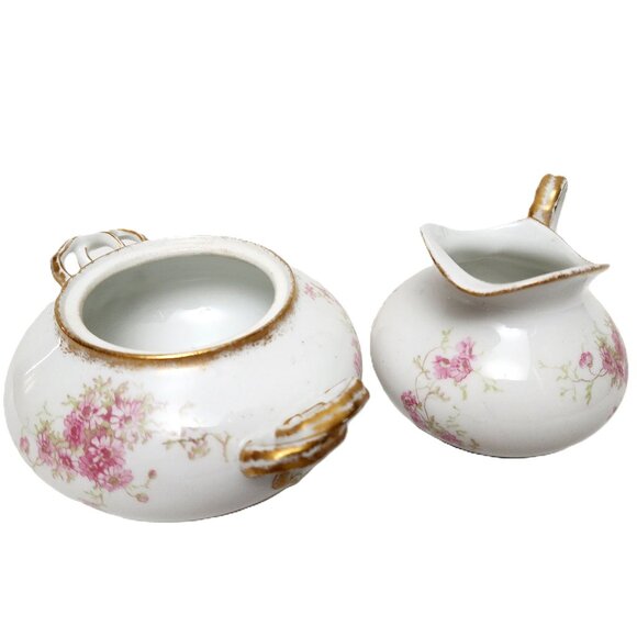 Antique CH Field Haviland Limoges GDA France Porcelain Cream Pitcher/Sugar Dish - Picture 3 of 14